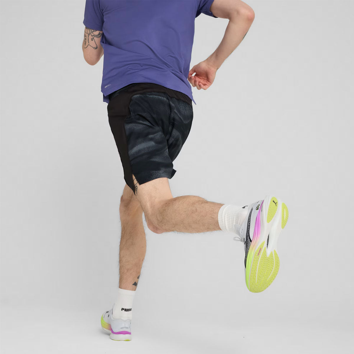 Puma Run Velocity AOP 7 Inch Shorts - Mens - Black