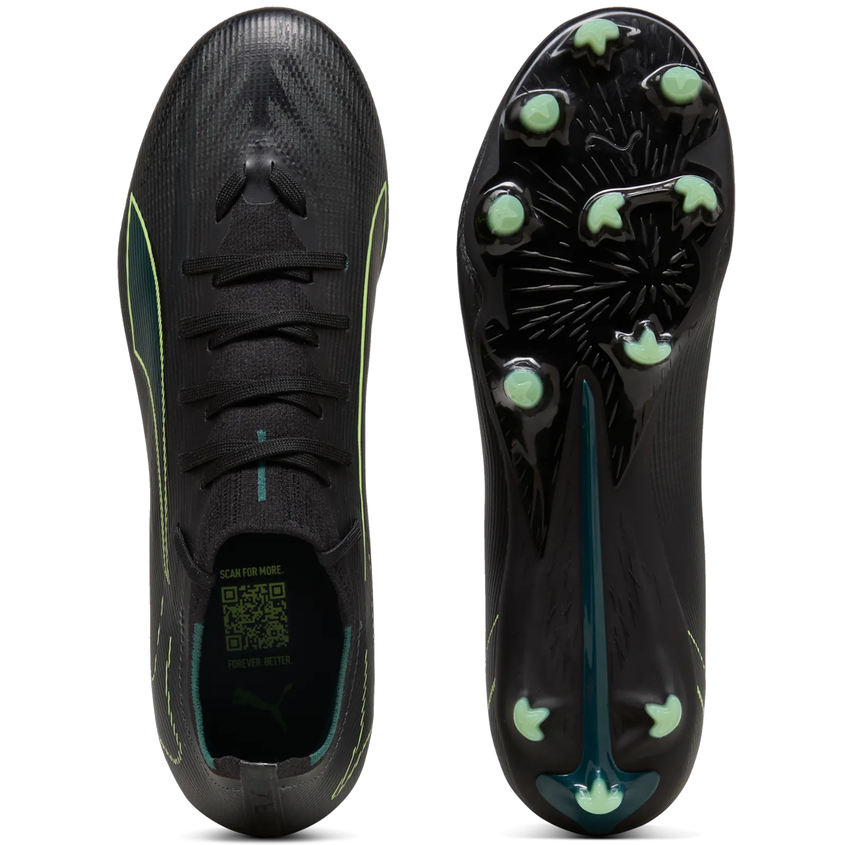 Puma Ultra 6 Match FG/AG Football Boots - Adult - Black/Fizzy Light/Green