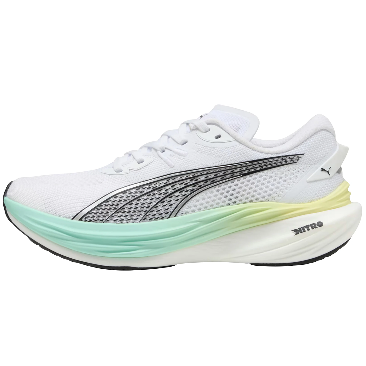 Puma Deviate Nitro 3 Running Shoes - Womens - White/Mint Melt
