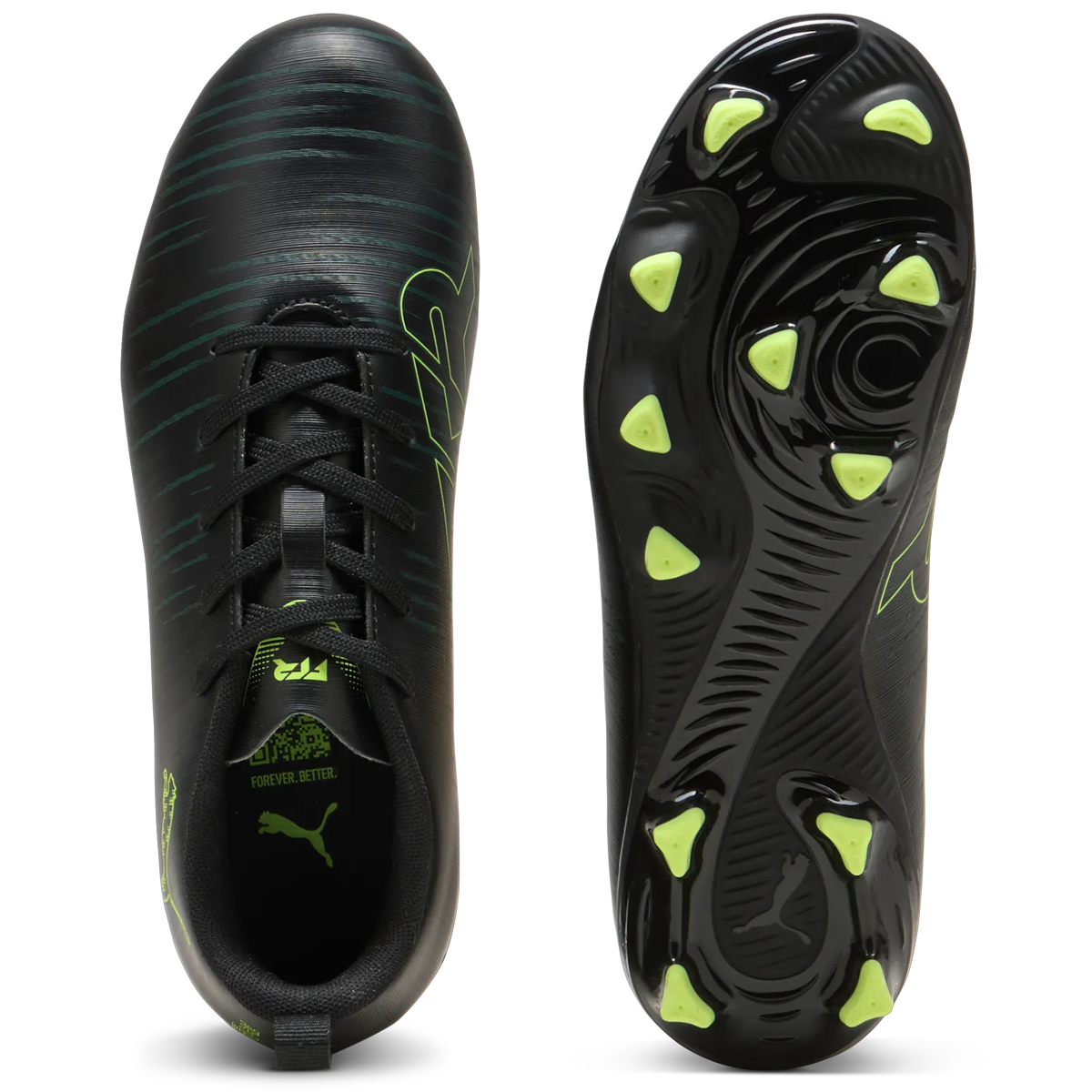 Puma Future 8 Play FG/AG JR Football Boots - Youth - Black/Fizzy Light/Green