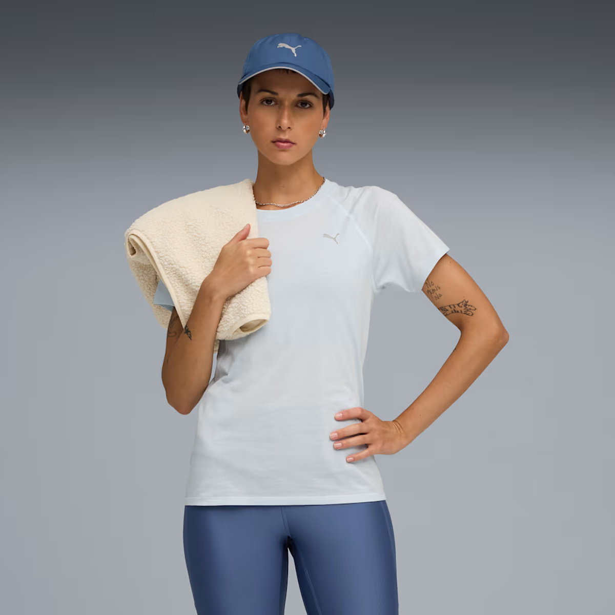 Puma Run Velocity Tri-Blend Tee - Womens - Sea Glass