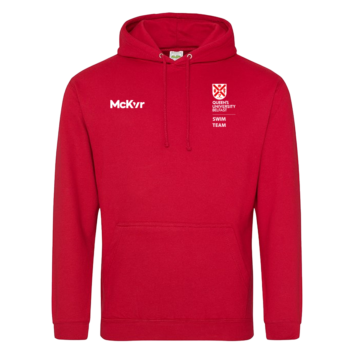 Mc Keever Queens Swim College Hoodie - Adult - Fire Red