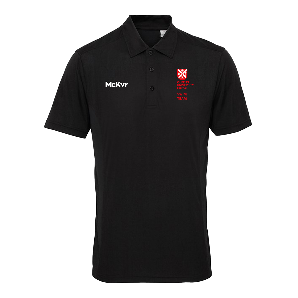 Mc Keever Queens Swim Panelled Polo Top - Adult - Black