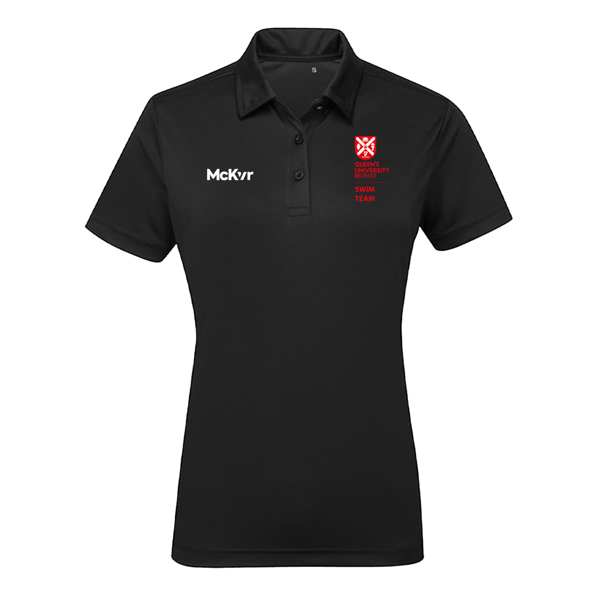 Mc Keever Queens Swim Panelled Polo Top - Womens - Black