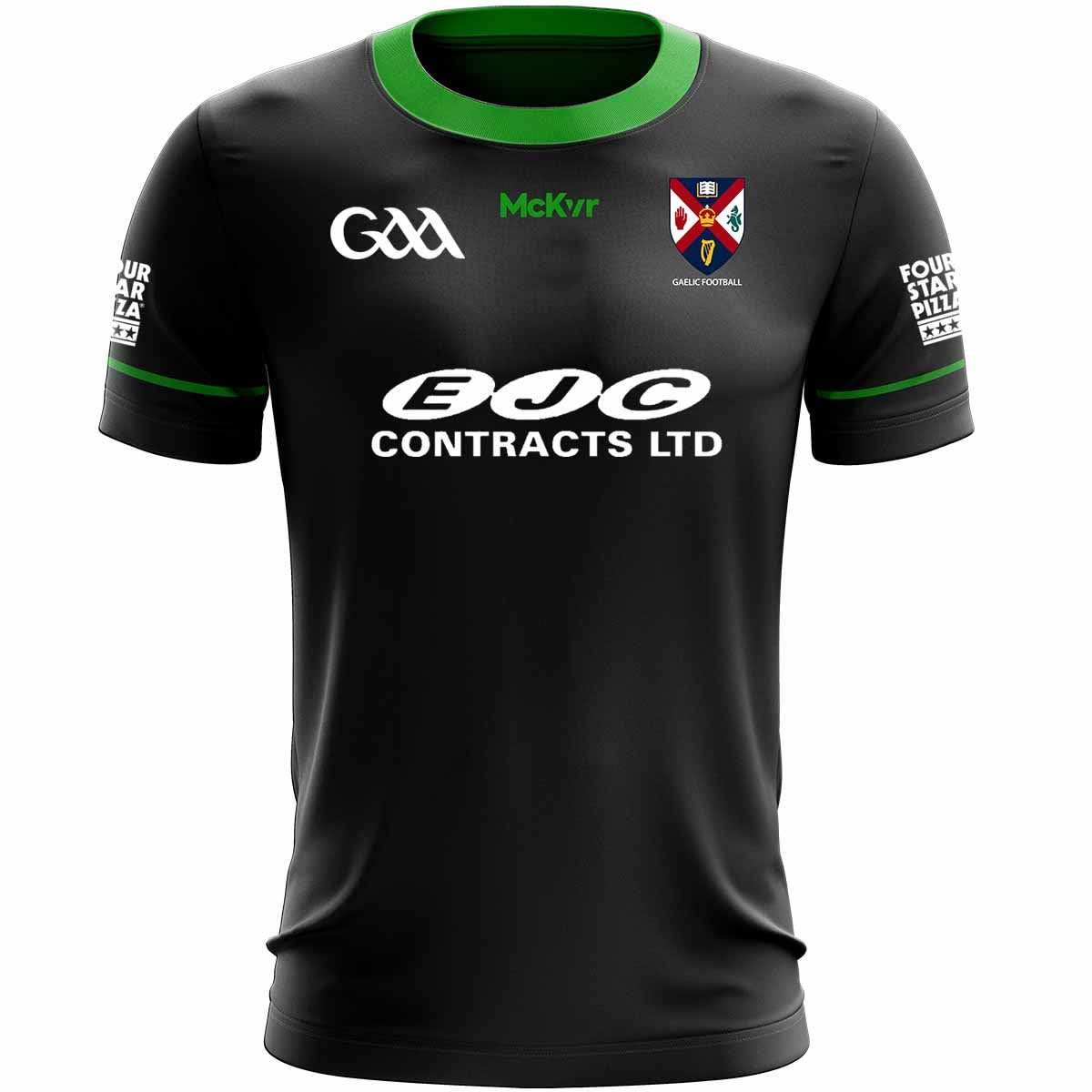 Mc Keever Queens GAA Official Gaelic Football Away Jersey - Adult - Black Player Fit