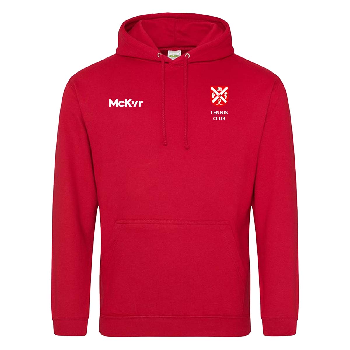 Mc Keever Queens Tennis College Hoodie - Adult - Fire Red