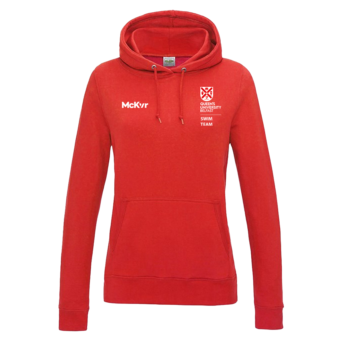 Mc Keever Queens Swim College Hoodie - Womens - Fire Red