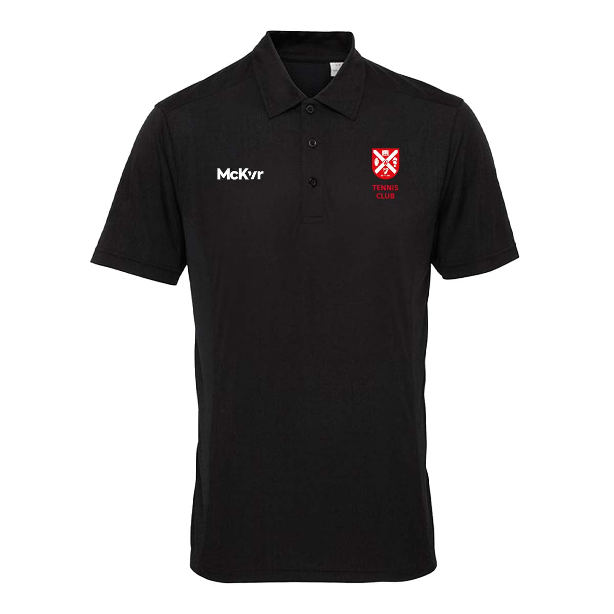 Mc Keever Queens Tennis Panelled Polo Top - Adult - Black