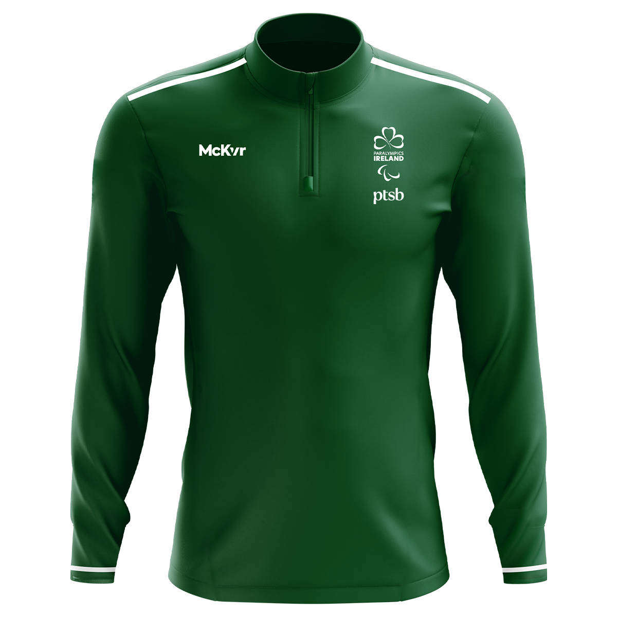 Mc Keever Paralympics Ireland Village Wear Lightweight 1/2 Zip Top - Adult - Green