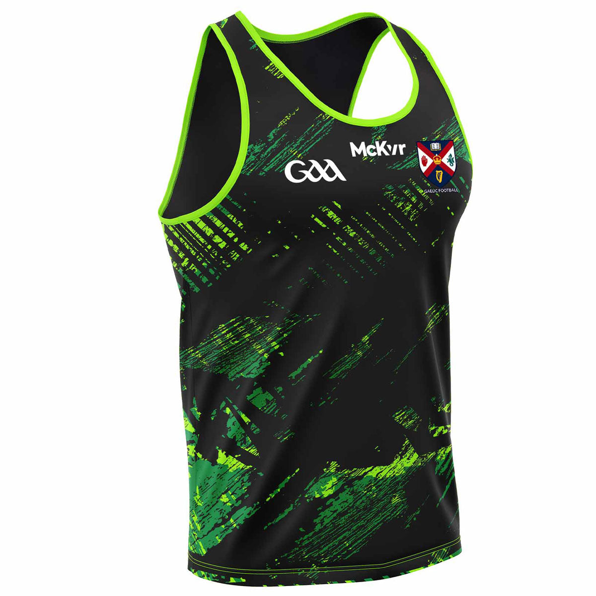 Mc Keever Queens Gaelic Football Training Vest - Adult - Black/Green