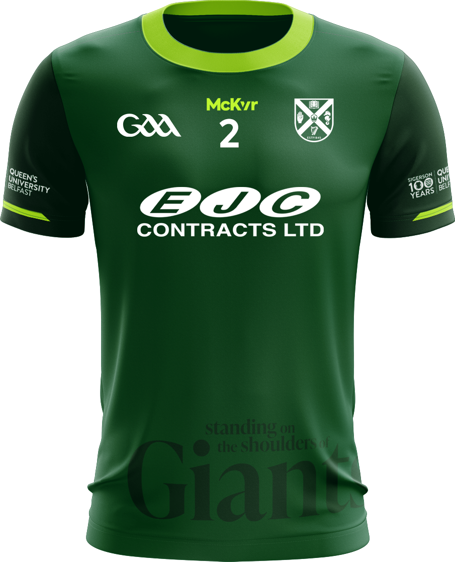 Mc Keever Queens GAA Sigerson 100 Years Numbered Playing Jersey - Adult - Green