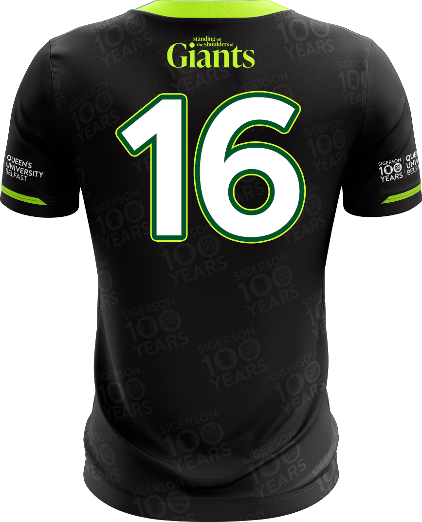 Mc Keever Queens GAA Sigerson 100 Years Numbered Goalkeeper Jersey - Adult - Black Player Fit
