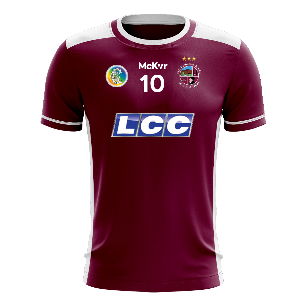 McKvr Slaughtneil Camogie Numbered Playing Jersey - Youth - Maroon/White