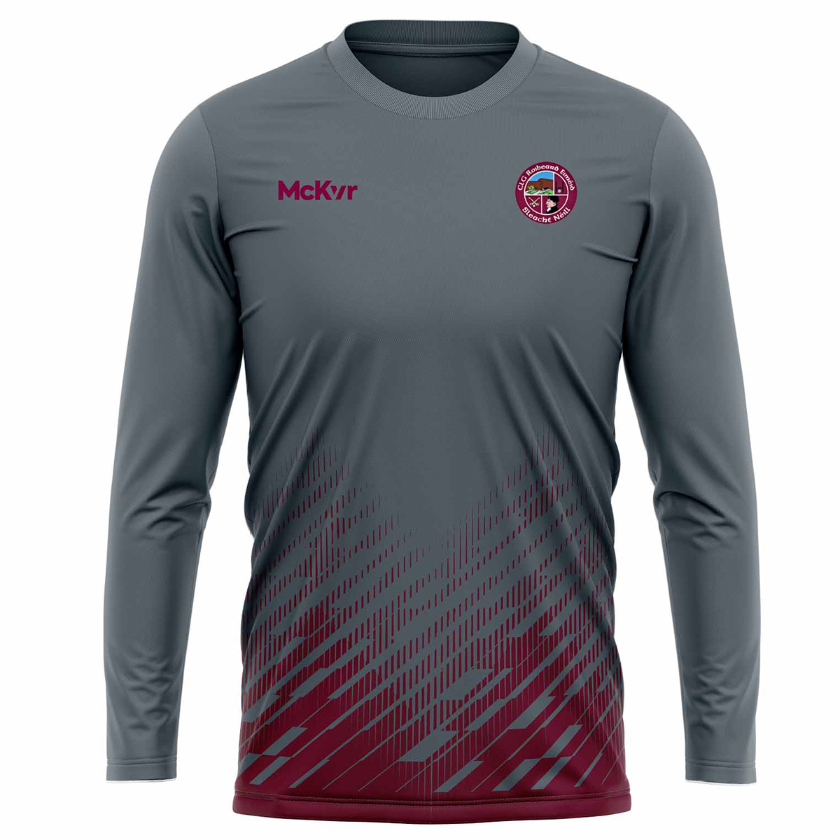 McKvr Slaughtneil GAC Long Sleeve Tech Top - Womens - Grey/Maroon