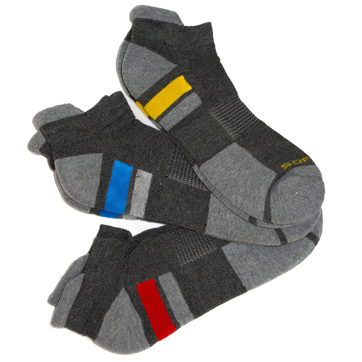 SofSole Multi Sport Low Cut Cushion Socks - Mens - Grey/Red