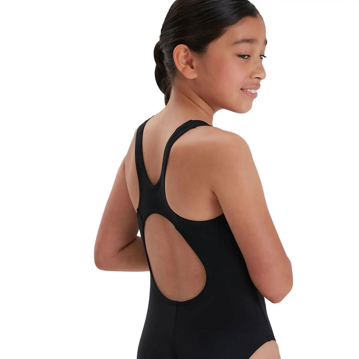 Speedo Plastisol Placement Muscleback Swimsuit - Girls - Black/Red