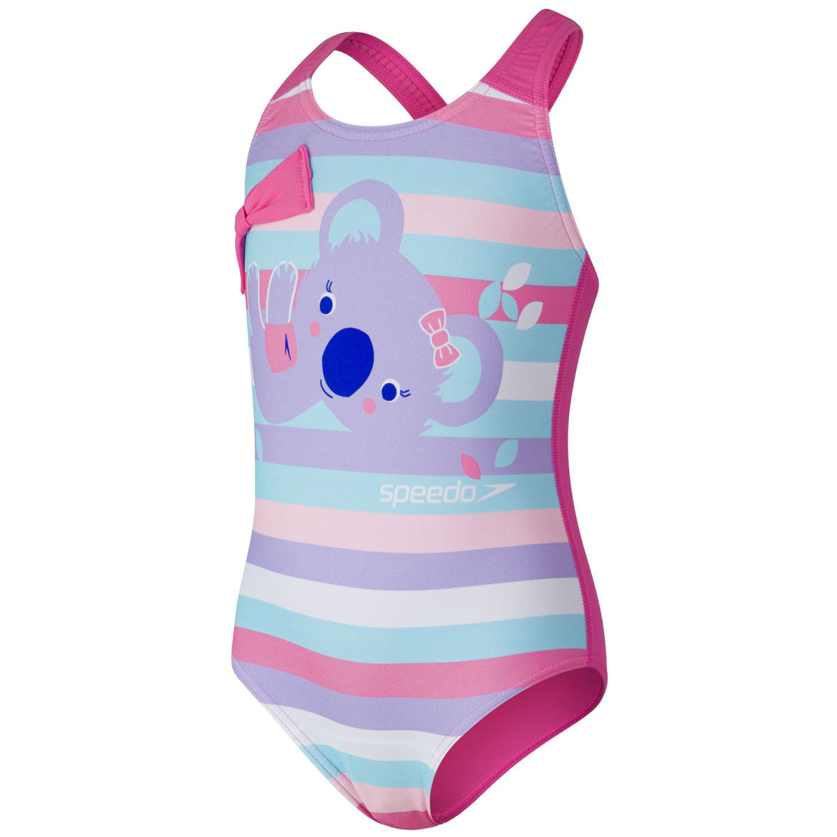 Speedo Koko Koala Placement Crossback Swimsuit - Girls - Hard Candy/Galinda/Powder Blush/Marine Blue