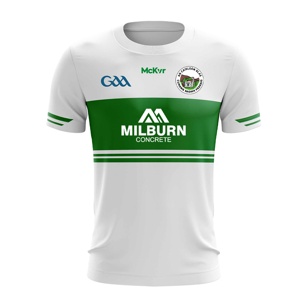 McKvr St Patricks Greencastle GFC Playing Jersey - Adult - White/Green Player Fit