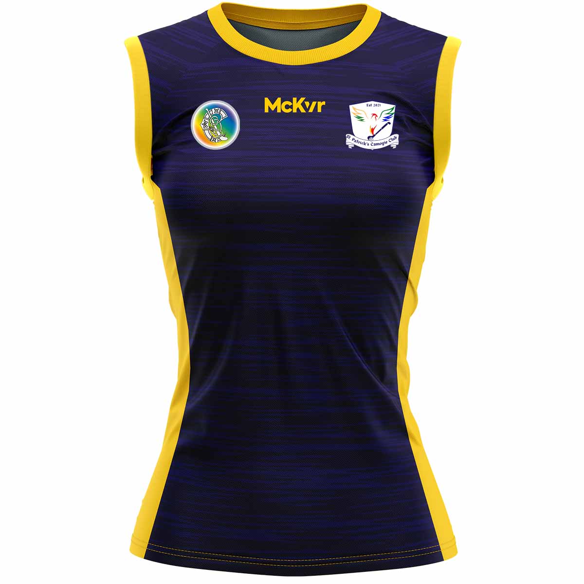 McKvr St Patricks Camogie Club Training Vest Design 2 - Womens - Navy/Saffron