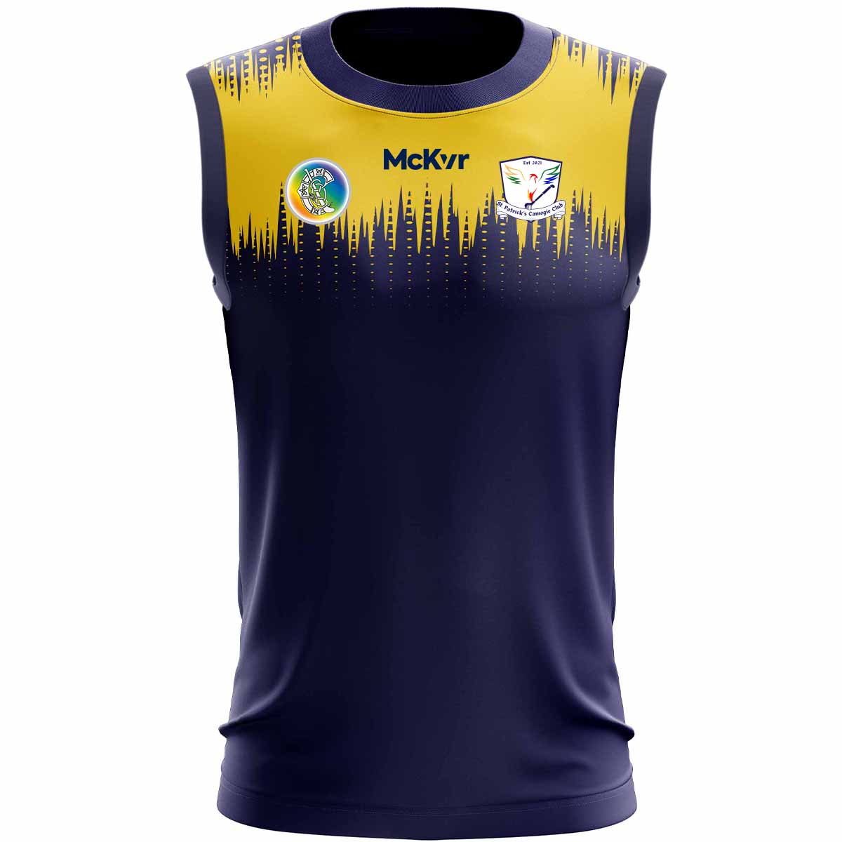 McKvr St Patricks Camogie Club Training Vest Design 3 - Adult - Navy/Saffron