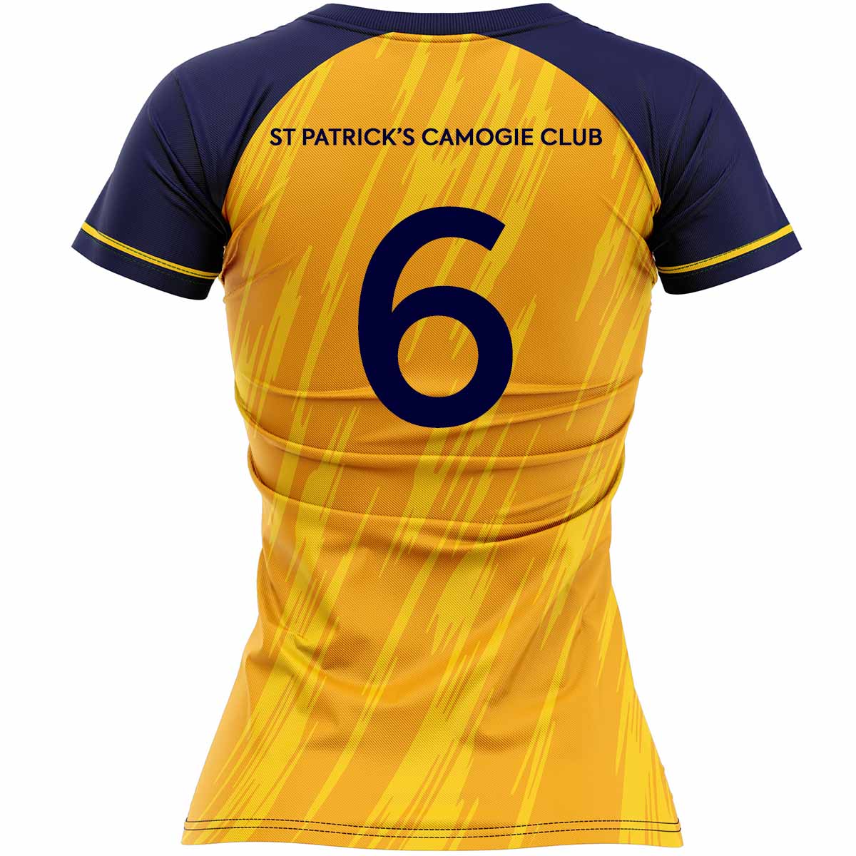 McKvr St Patricks Camogie Club Numbered Playing Jersey - Womens - Saffron/Navy