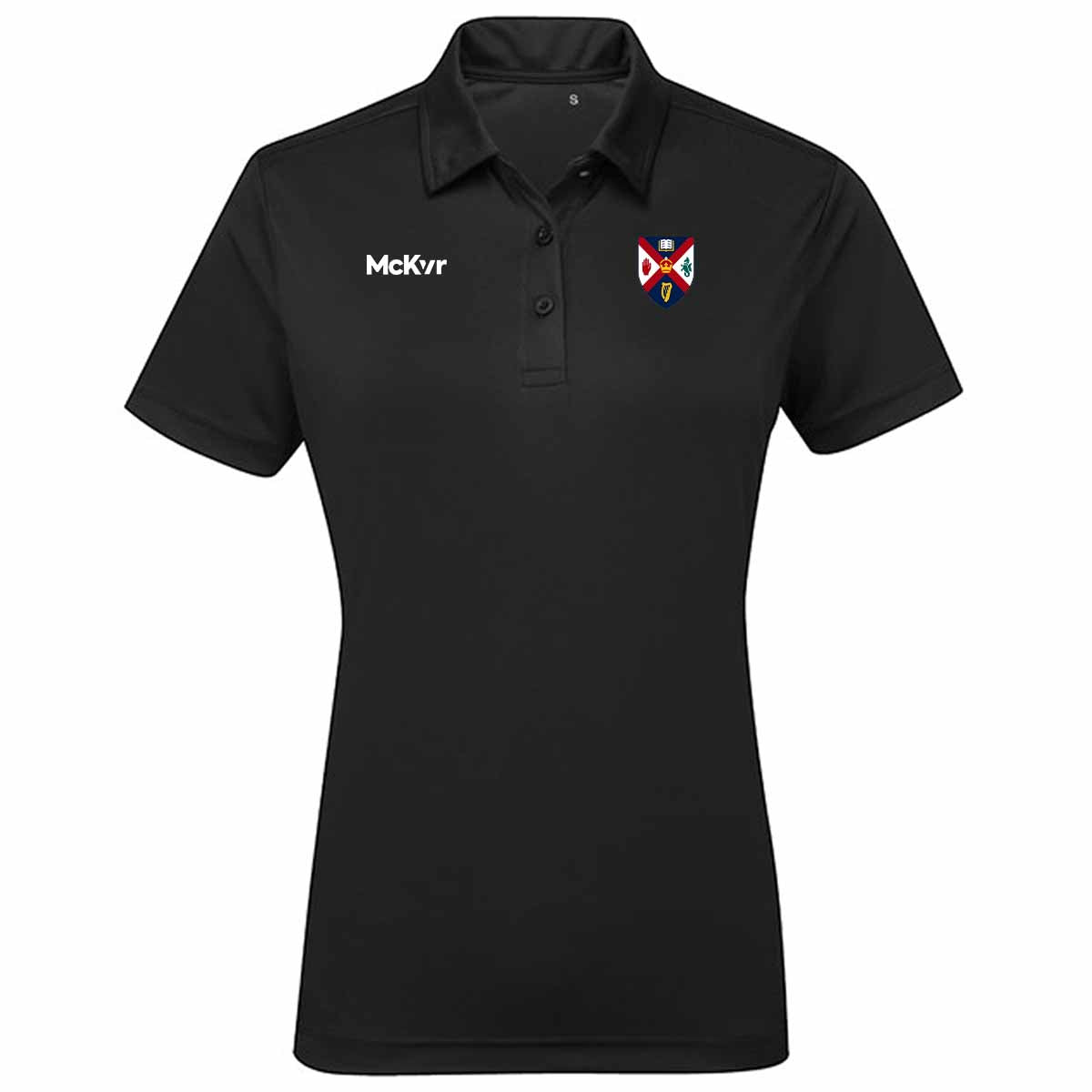 Mc Keever Queens Athletics Panelled Polo Top - Womens - Black