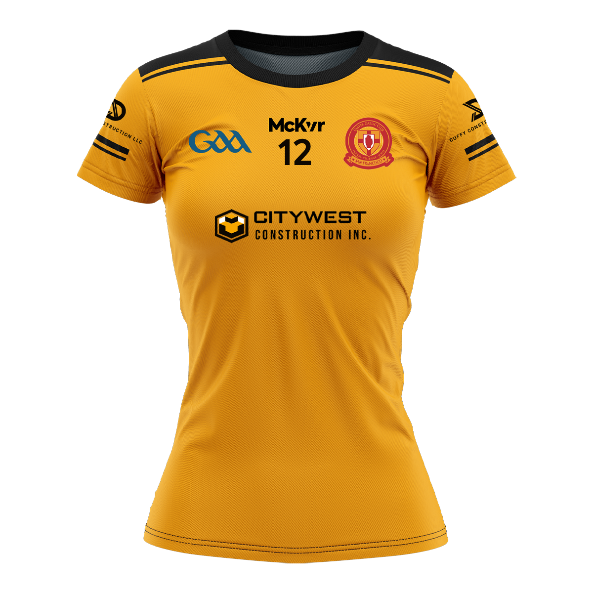 Mc Keever Ulster Club San Francisco Numbered Playing Jersey - Womens - Amber