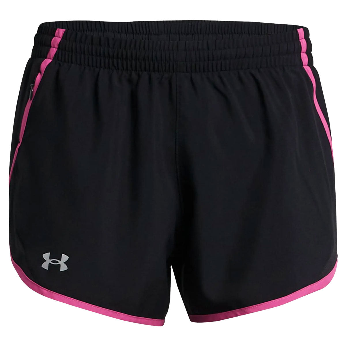 Under Armour Fly By Running Shorts Womens Black Astro Pink Reflective