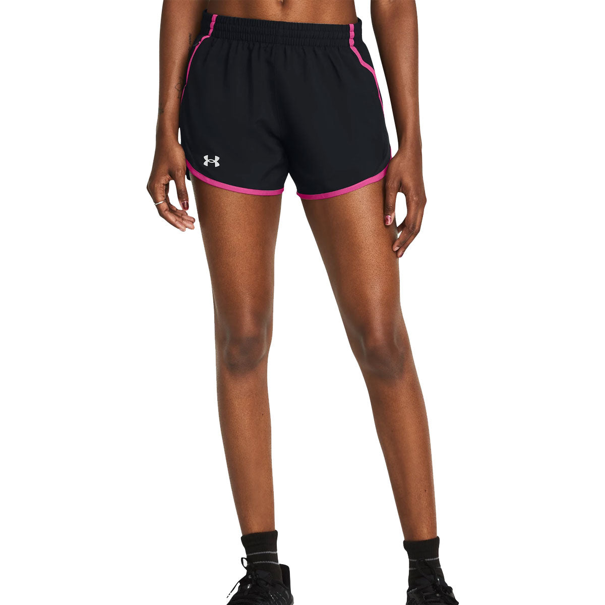 Under Armour Fly By Running Shorts - Womens - Black/Astro Pink/Reflective