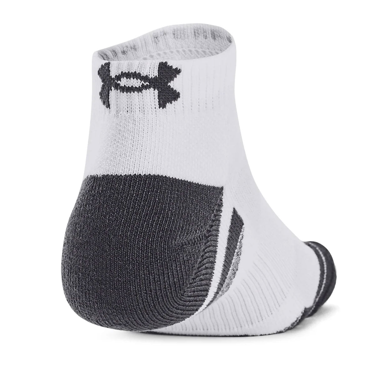 Under Armour Performance Tech 3 Pack Low Cut Socks - Adult - White/Jet Grey