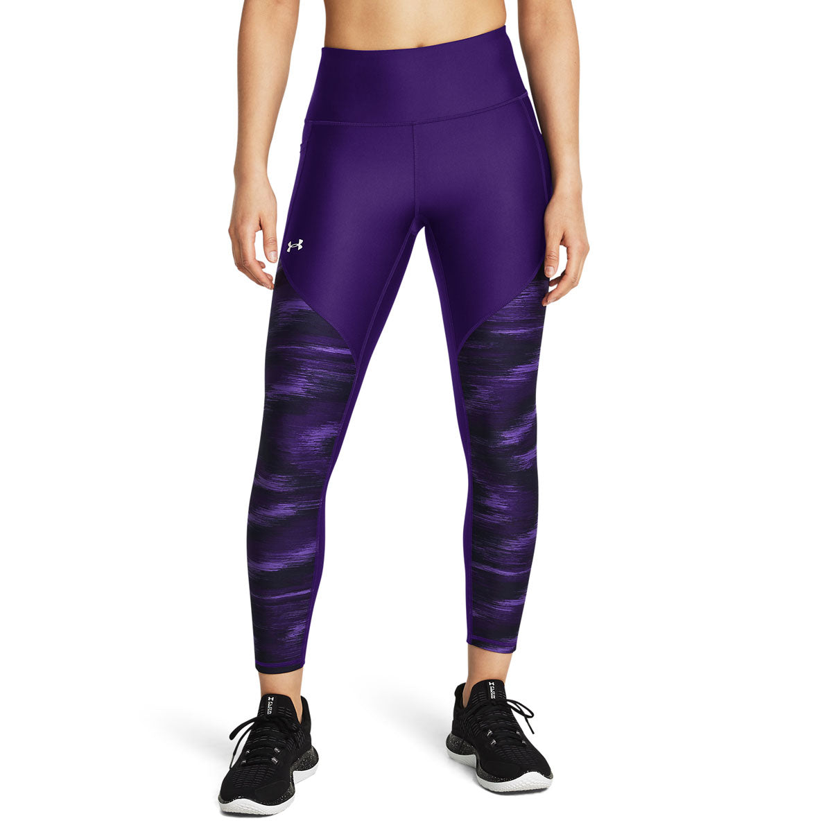 Under Armour Tech Print Panel Ankle Leggings - Womens - Purple/Lavish/White