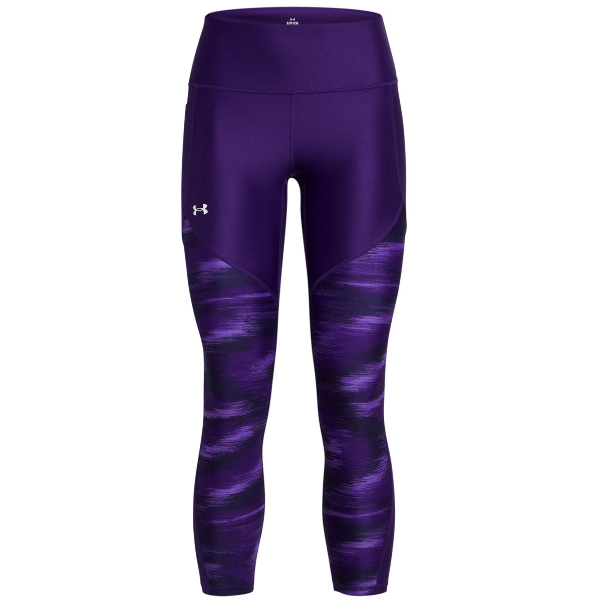 Under Armour Tech Print Panel Ankle Leggings - Womens - Purple/Lavish/White