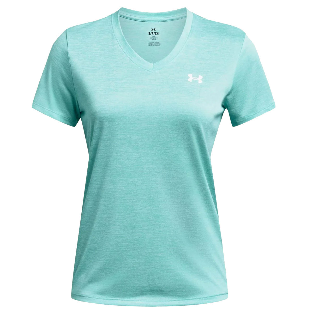 Under Armour Tech Twist V-Neck Short Sleeve Tee - Womens - Radial Turquoise/White