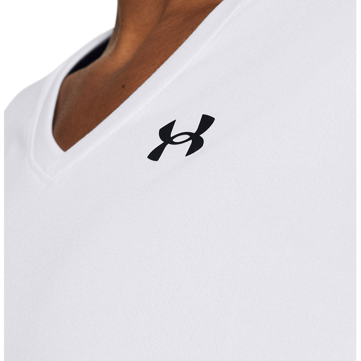 Under Armour Tech Solid V-Neck Short Sleeve Tee - Womens - White/Black