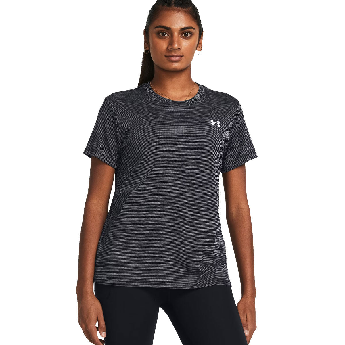 Under Armour Tech Textured Short Sleeve Tee - Womens - Black/White