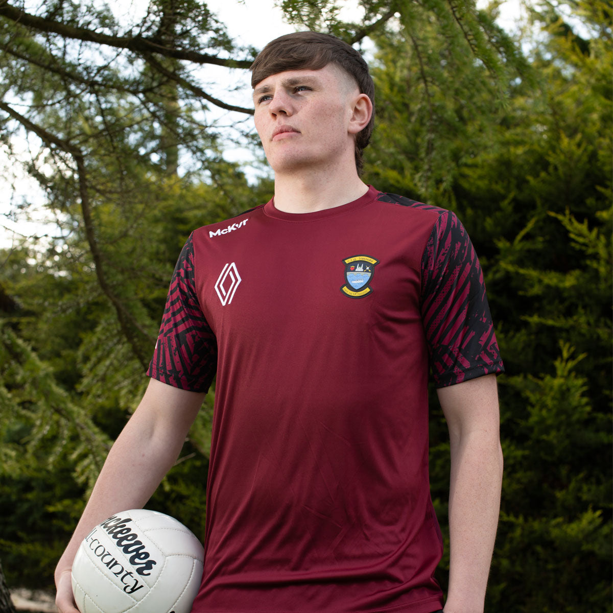 Mc Keever Westmeath GAA Official Boost Tee - Adult - Maroon/Charcoal
