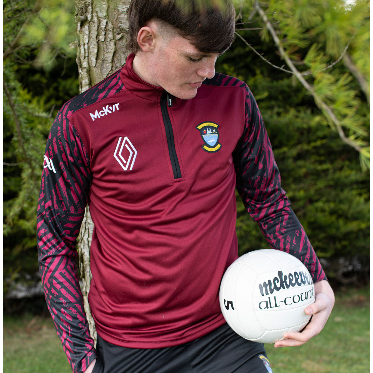 Mc Keever Westmeath GAA Official Boost 1/4 Zip - Adult - Maroon/Charcoal