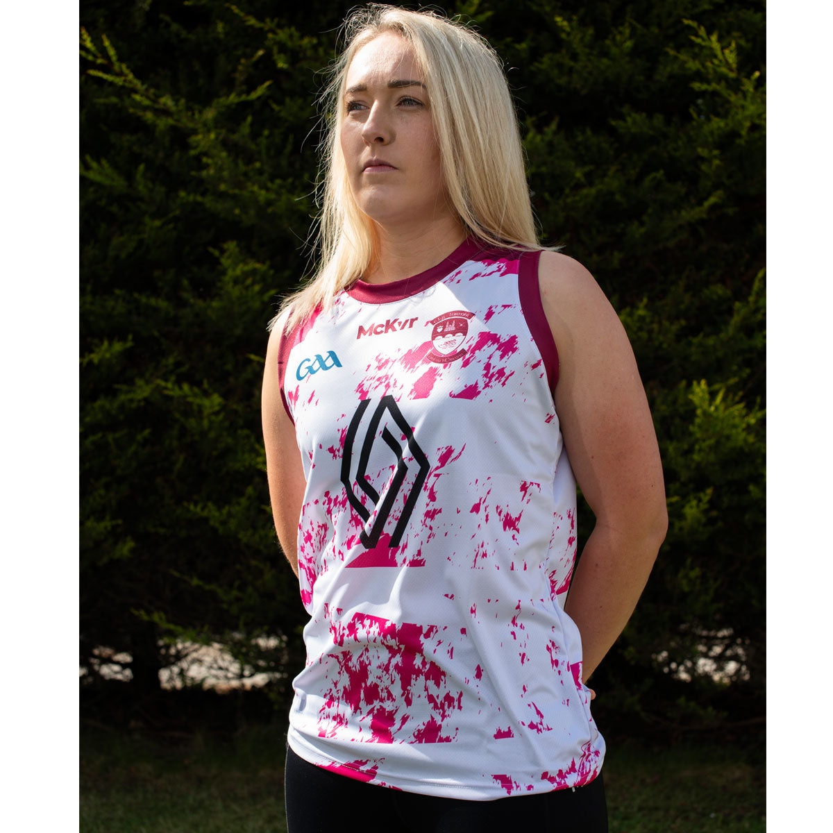 Mc Keever Westmeath GAA Training Vest - Womens - White/Magenta/Maroon