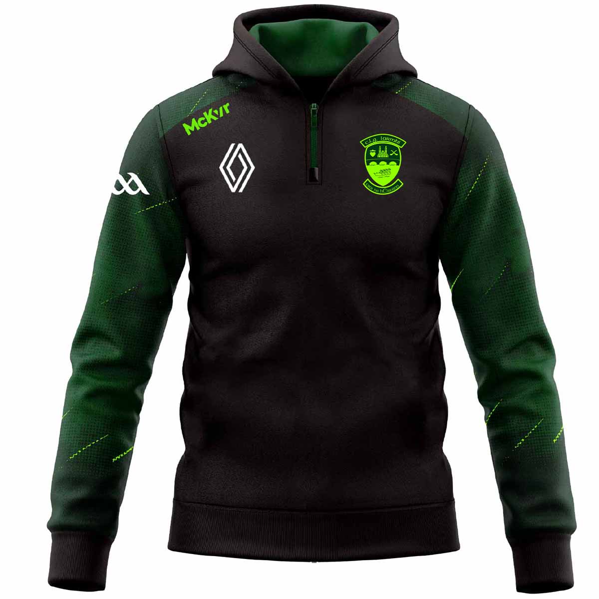 McKvr Westmeath GAA Boost 1/4 Zip Hoodie - Youth - Black/Bottle Green/Pop Green