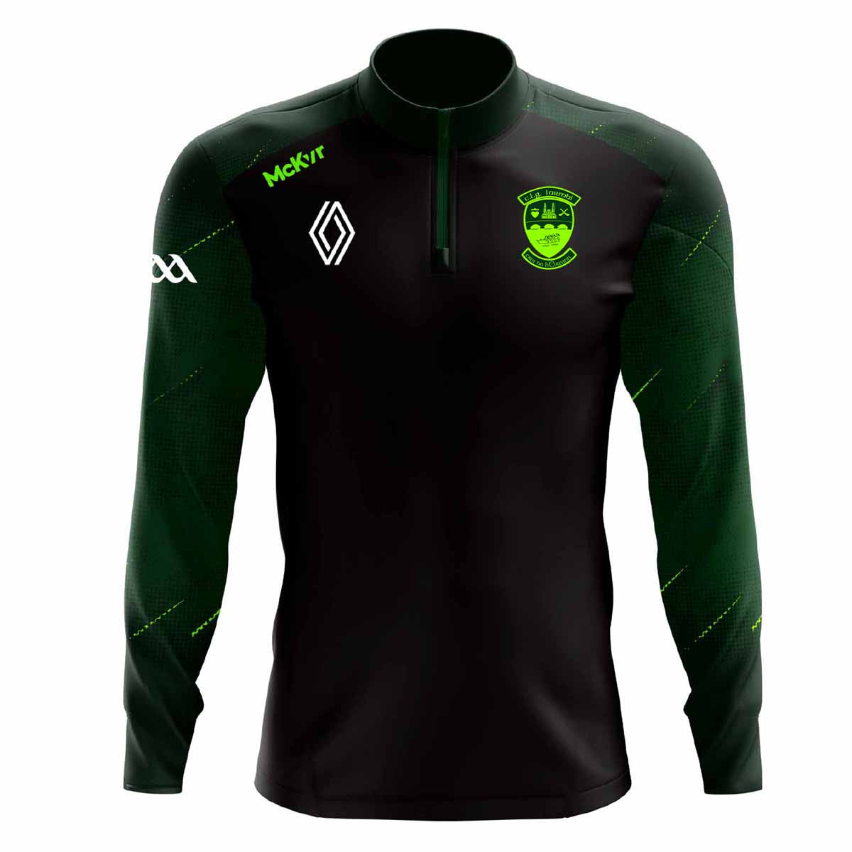 McKvr Westmeath GAA Boost 1/4 Zip Top - Adult - Black/Bottle Green/Pop Green