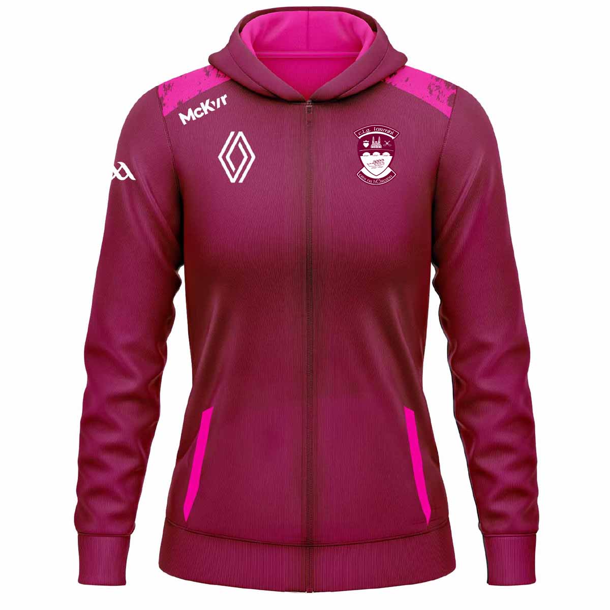 McKvr Westmeath GAA Boost Full Zip Hoodie - Girls - Maroon/Magenta