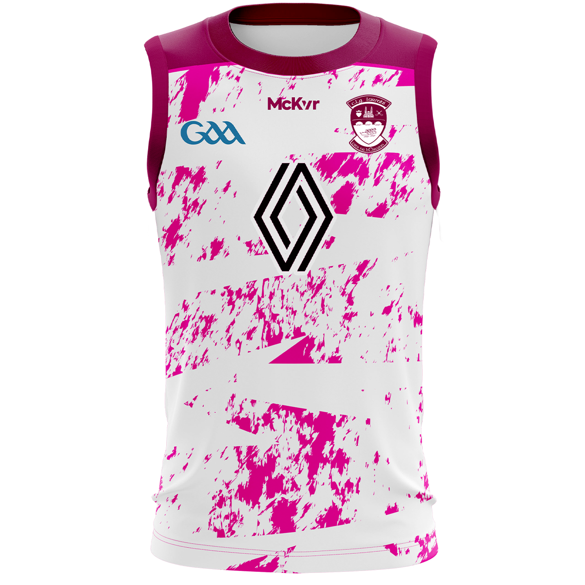 Mc Keever Westmeath GAA Training Vest - Womens - White/Magenta/Maroon