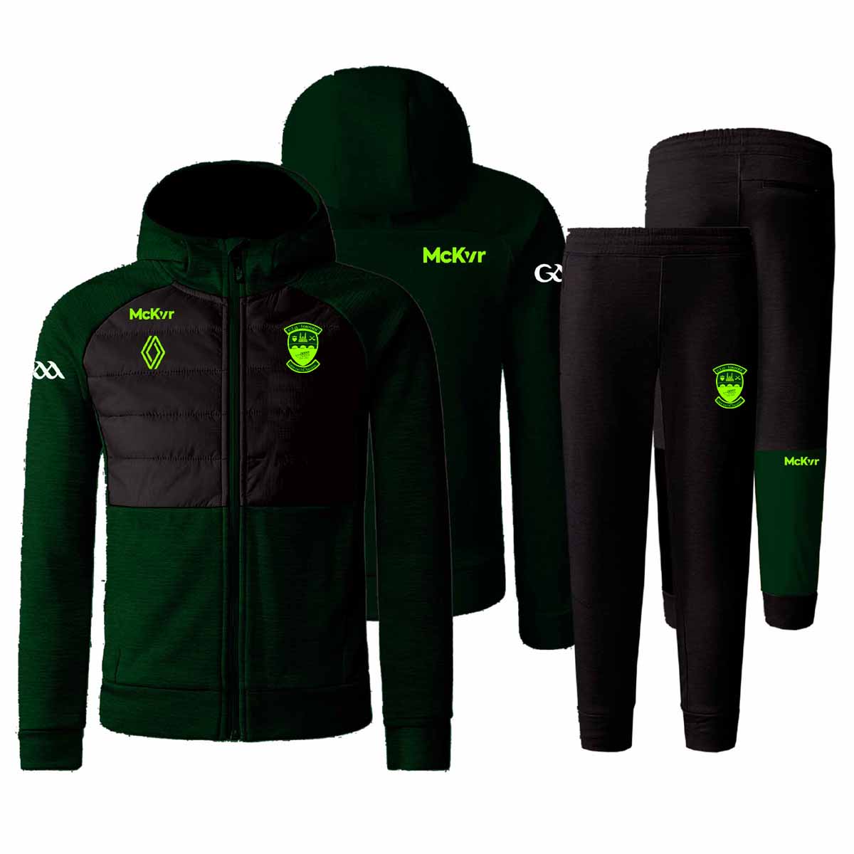 McKvr Westmeath GAA Boost Tracksuit - Youth - Bottle Green/Black/Pop Green