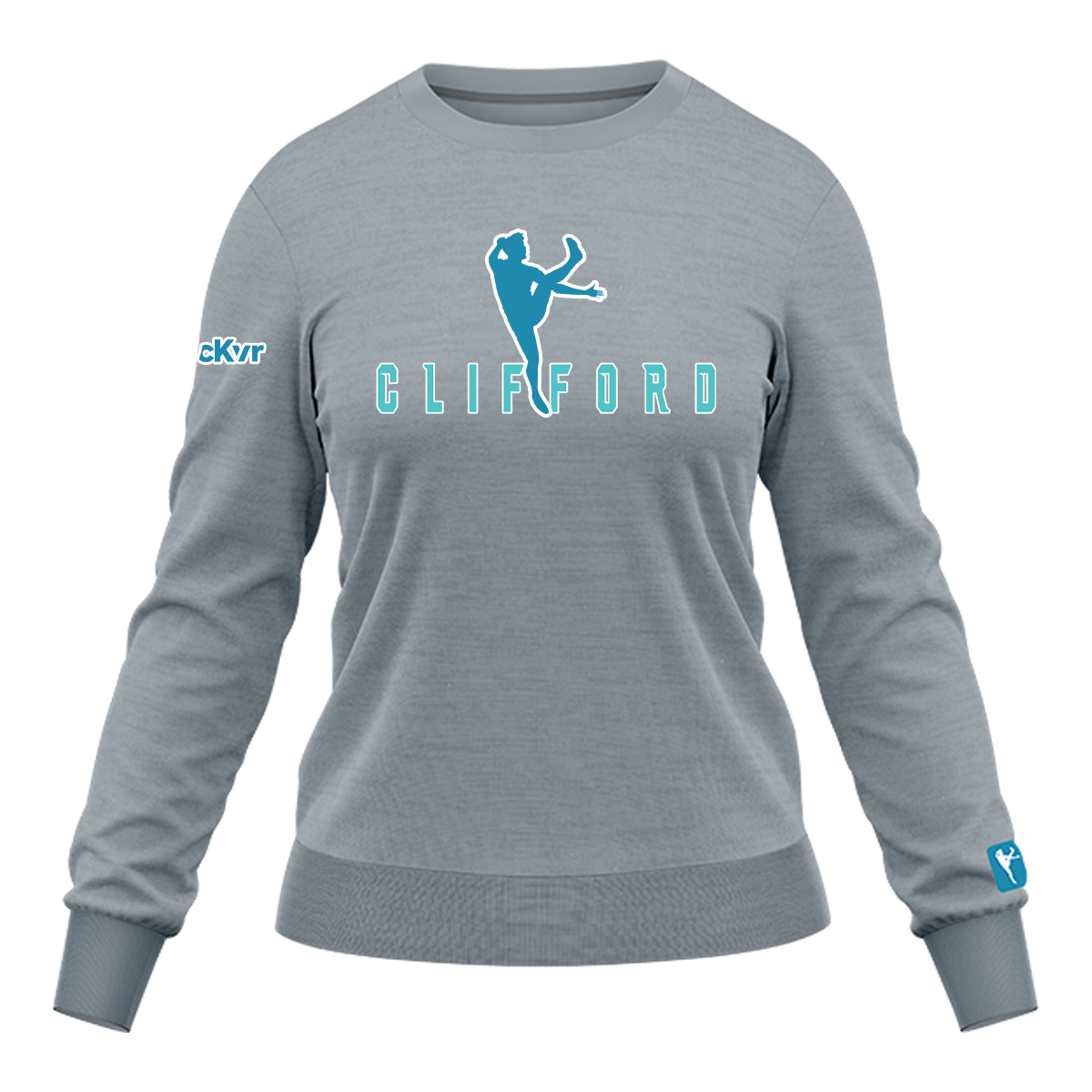 McKvr Clifford Sweat Top - Womens - Grey/Turq