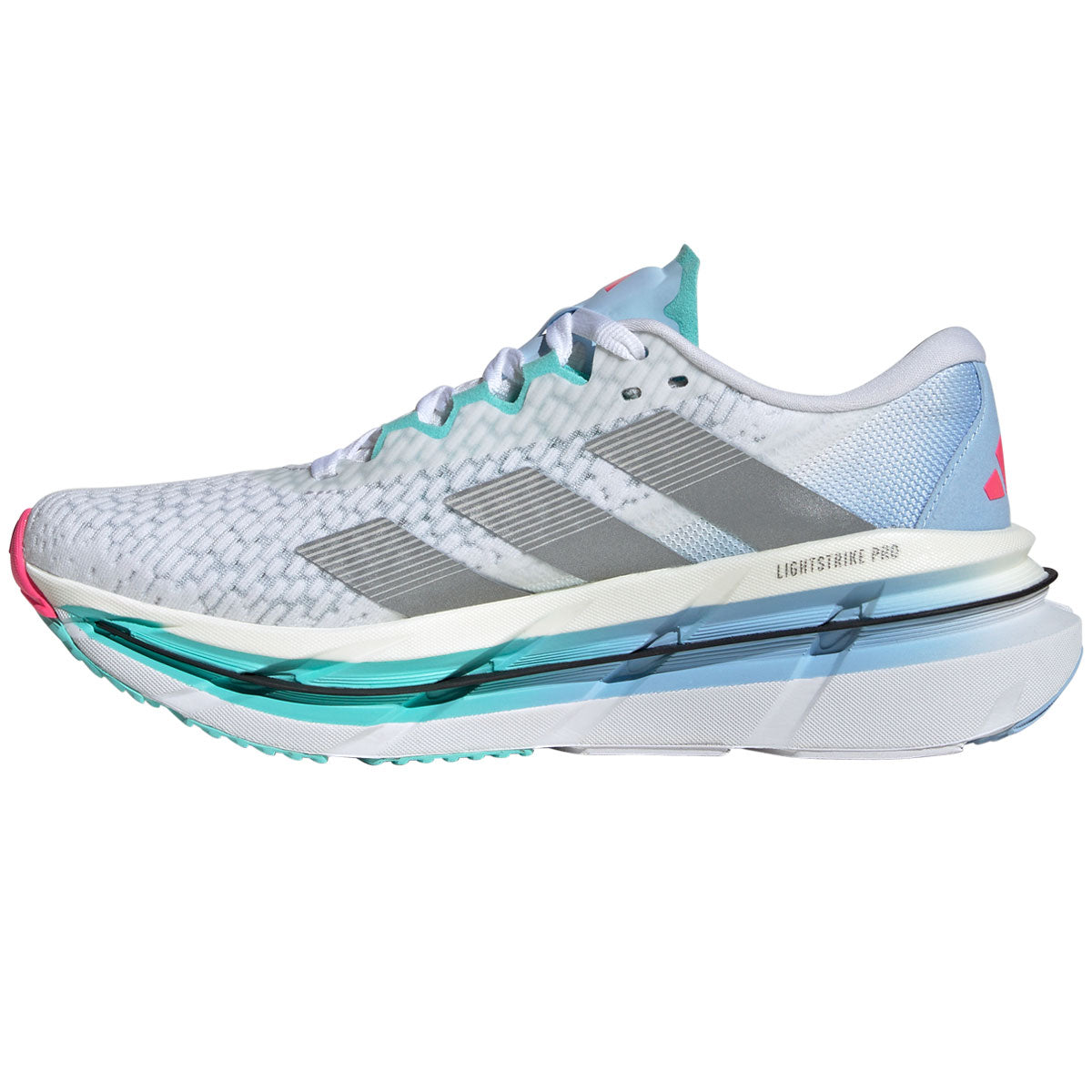 adidas Adistar Byd Running Shoes - Womens - White/Silver Metallic/Flash Aqua