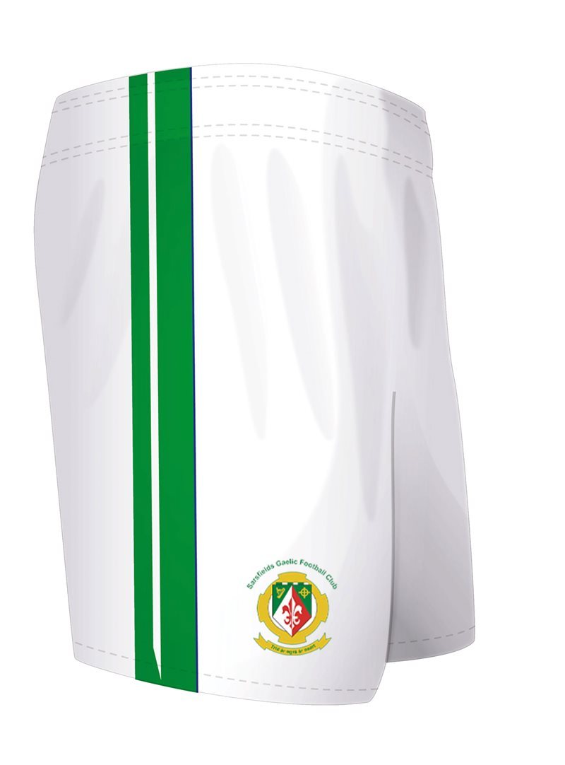 Mc Keever Sarsfields GAA Match Shorts - Adult - White/Green