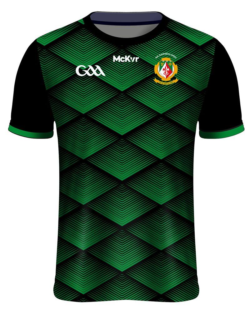 Mc Keever Sarsfields GAA Training Jersey - Adult - Green/Black - Player Fit