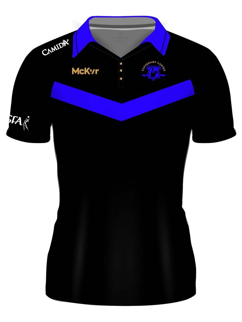 Mc Keever Tipperary Ladies LGFA Official Knit Polo Top - Womens - Black/Bolt Blue