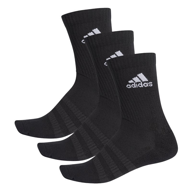 adidas Cushion Crew 3 Pack Socks - Adult - Black/White