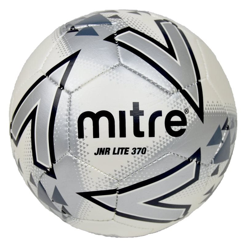 Mitre Lite 370 JU Football - White/Silver/Dark Grey Size 5